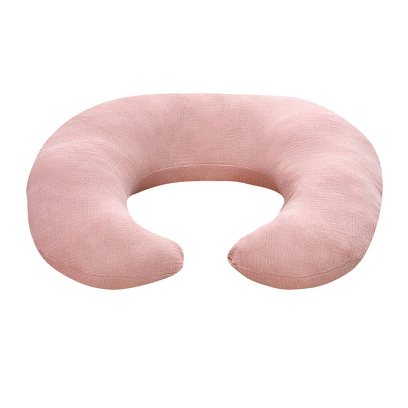 Almohada lactancia muselina 100% algodón Rosa