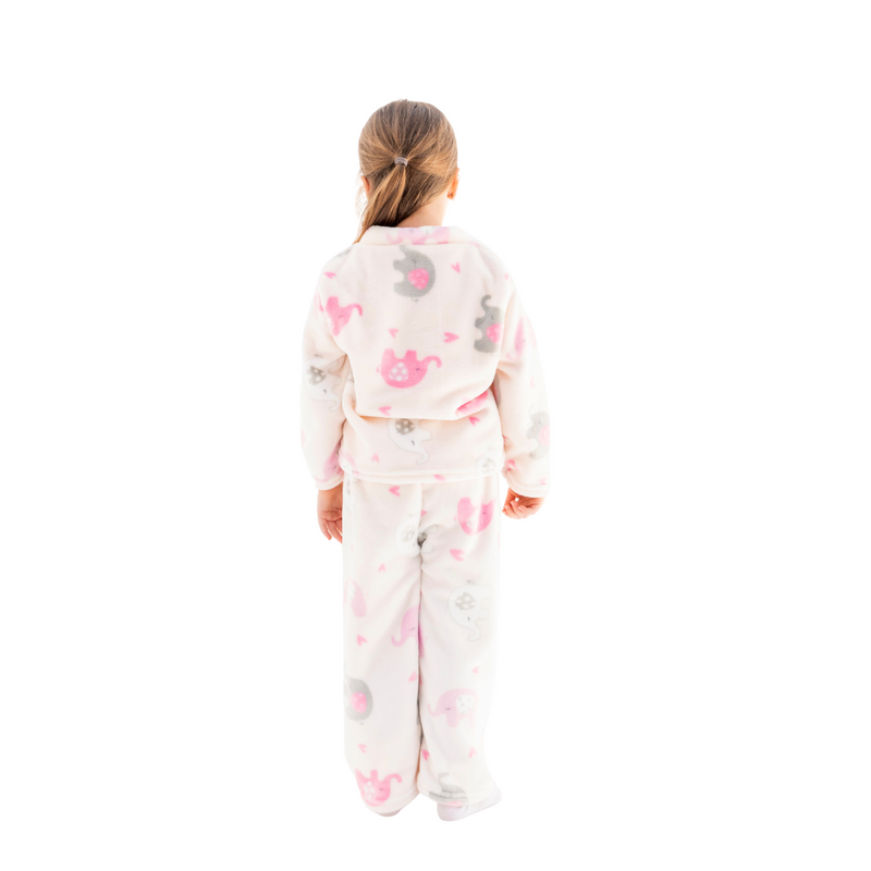 Pijama ultrasuave de microfibra para niña (2 piezas) Elefantitas