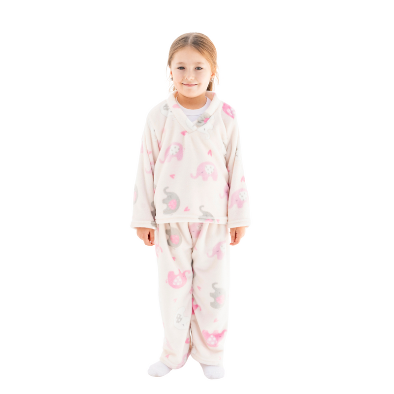 Pijama ultrasuave de microfibra para niña (2 piezas) Elefantitas