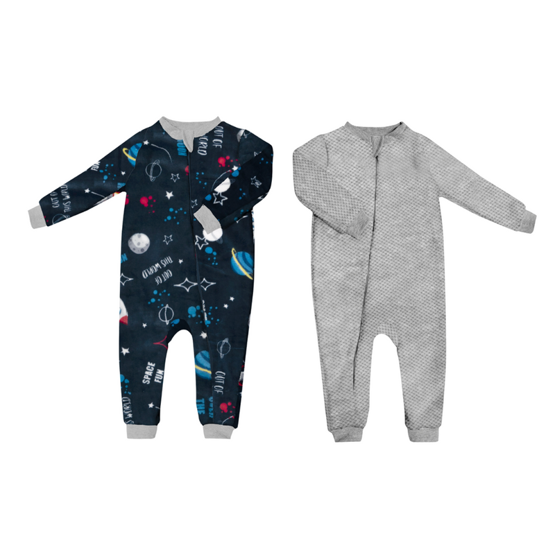 Set Pijamitas (mameluco) Galaxy & Velvet Gray